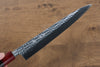 Yu Kurosaki Senko SG2 Hammered Sujihiki 240mm Shitan (ferrule: Red Pakka wood) Handle - Seisuke Knife - Slide 4