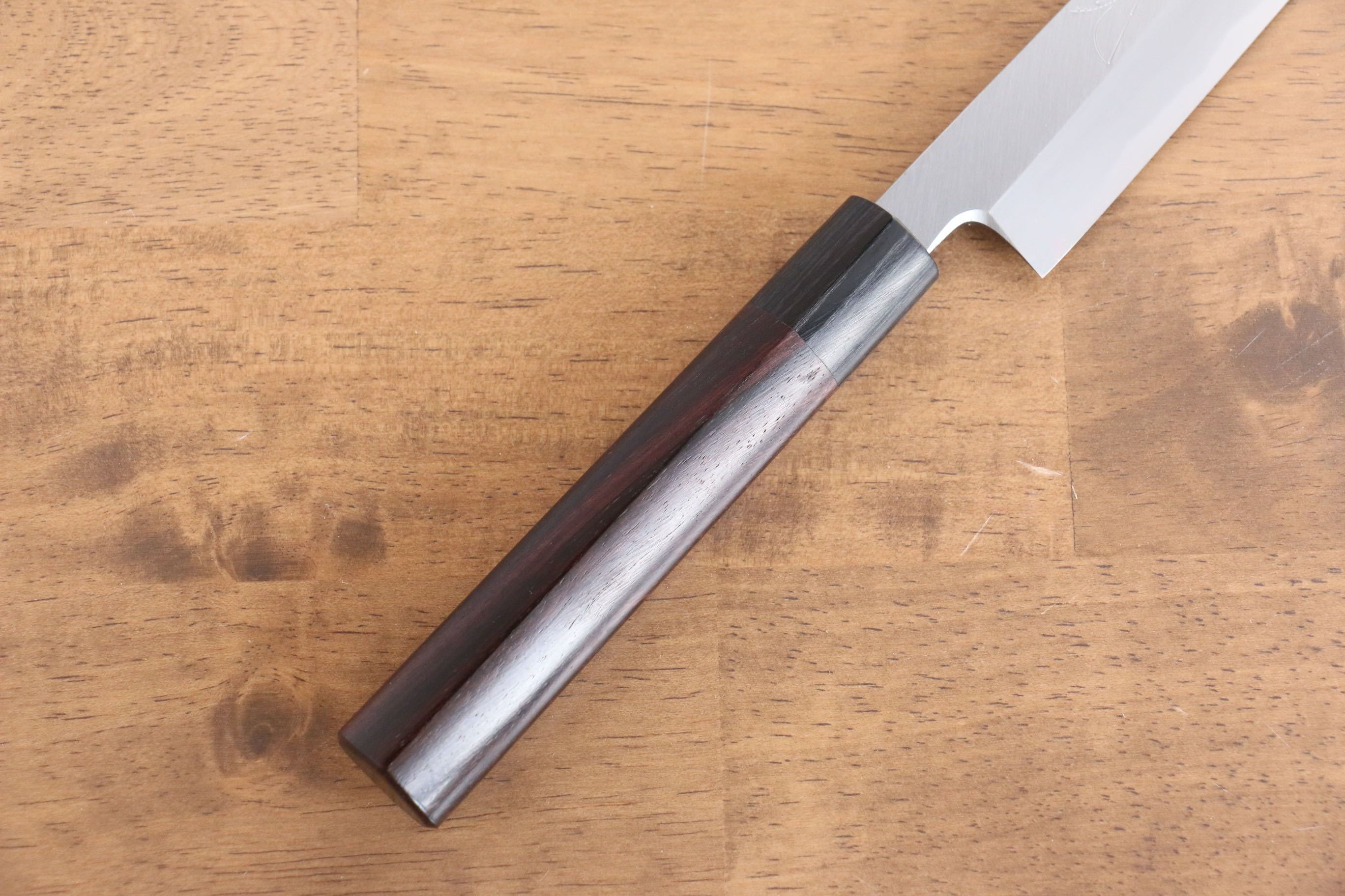 Jikko White Steel No.2 Kiritsuke Yanagiba  240mm Shitan Handle - Seisuke Knife