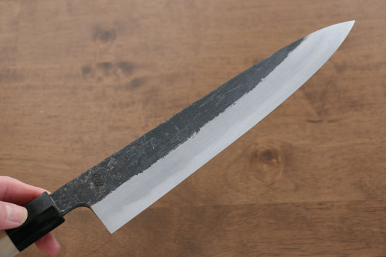 Kikuzuki White Steel No.2 Black Finished Gyuto 240mm Magnolia Handle - Seisuke Knife