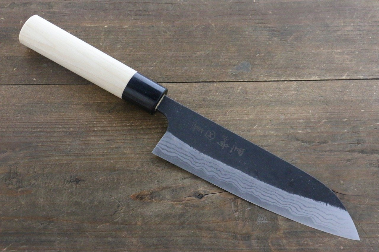 Makoto Kurosaki White Steel No.2 Damascus Santoku Japanese Chef Knife 170mm - Seisuke Knife