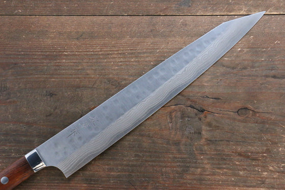 Takeshi Saji SRS13 Hammered(Maru) Kiritsuke Sujihiki 270mm Ironwood Handle - Seisuke Knife