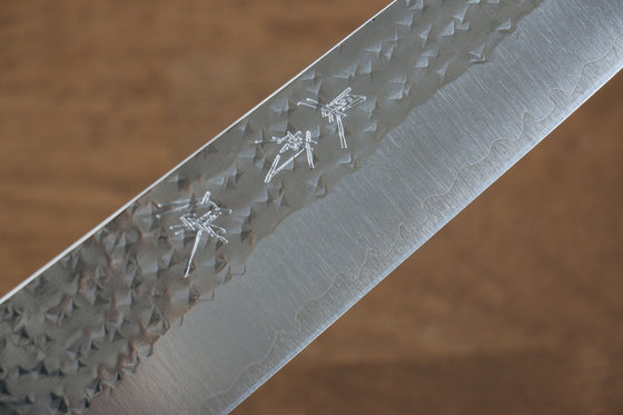 Yu Kurosaki Senko SG2 Hammered Sujihiki 240mm Shitan (ferrule: Black Pakka wood) Handle - Seisuke Knife