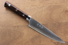  Takeshi Saji Blue Steel No.2 Colored Damascus Petty-Utility 135mm Ironwood Handle - Seisuke Knife