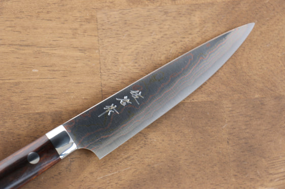 Takeshi Saji Blue Steel No.2 Colored Damascus Petty-Utility 135mm Ironwood Handle - Seisuke Knife