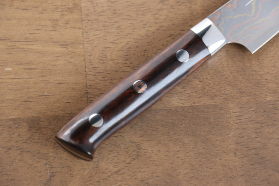 Takeshi Saji Blue Steel No.2 Colored Damascus Petty-Utility 135mm Ironwood Handle - Seisuke Knife