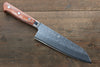 Takamura Knives Chromax Steel Hammered Santoku 170mm with Brown Pakka wood Handle - Seisuke Knife