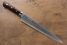  Takeshi Saji Blue Steel No.2 Colored Damascus Sujihiki 240mm Ironwood Handle - Seisuke Knife