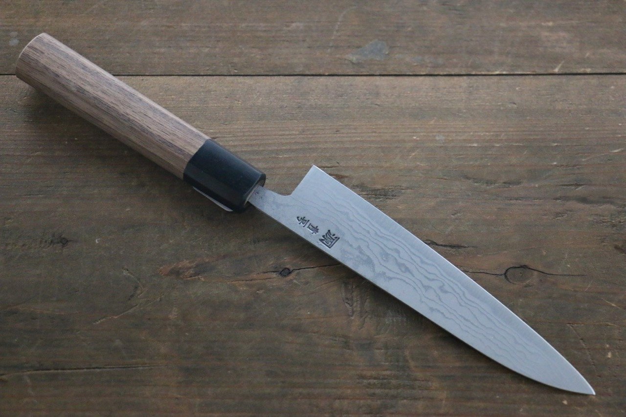 Shigeki Tanaka Blue Steel No.2 17 Layer Damascus Petty-Utility 150mm Walnut Handle - Seisuke Knife