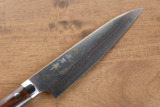 Takeshi Saji Blue Steel No.2 Colored Damascus Gyuto 180mm Ironwood Handle - Seisuke Knife