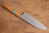 Yu Kurosaki Senko SG2 Hammered Santoku 165mm with Olive & Turquoise Handle - Seisuke Knife - Slide 2