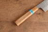 Yu Kurosaki Senko SG2 Hammered Santoku 165mm with Olive & Turquoise Handle - Seisuke Knife - Slide 6