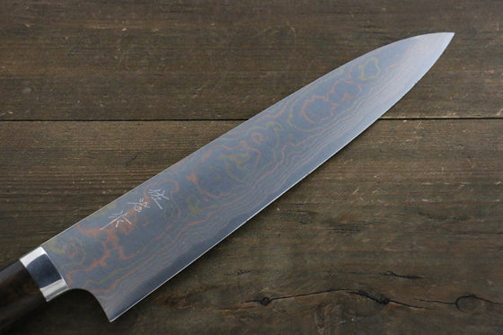 Takeshi Saji Blue Steel No.2 Colored Damascus Gyuto 240mm Ironwood Handle - Seisuke Knife