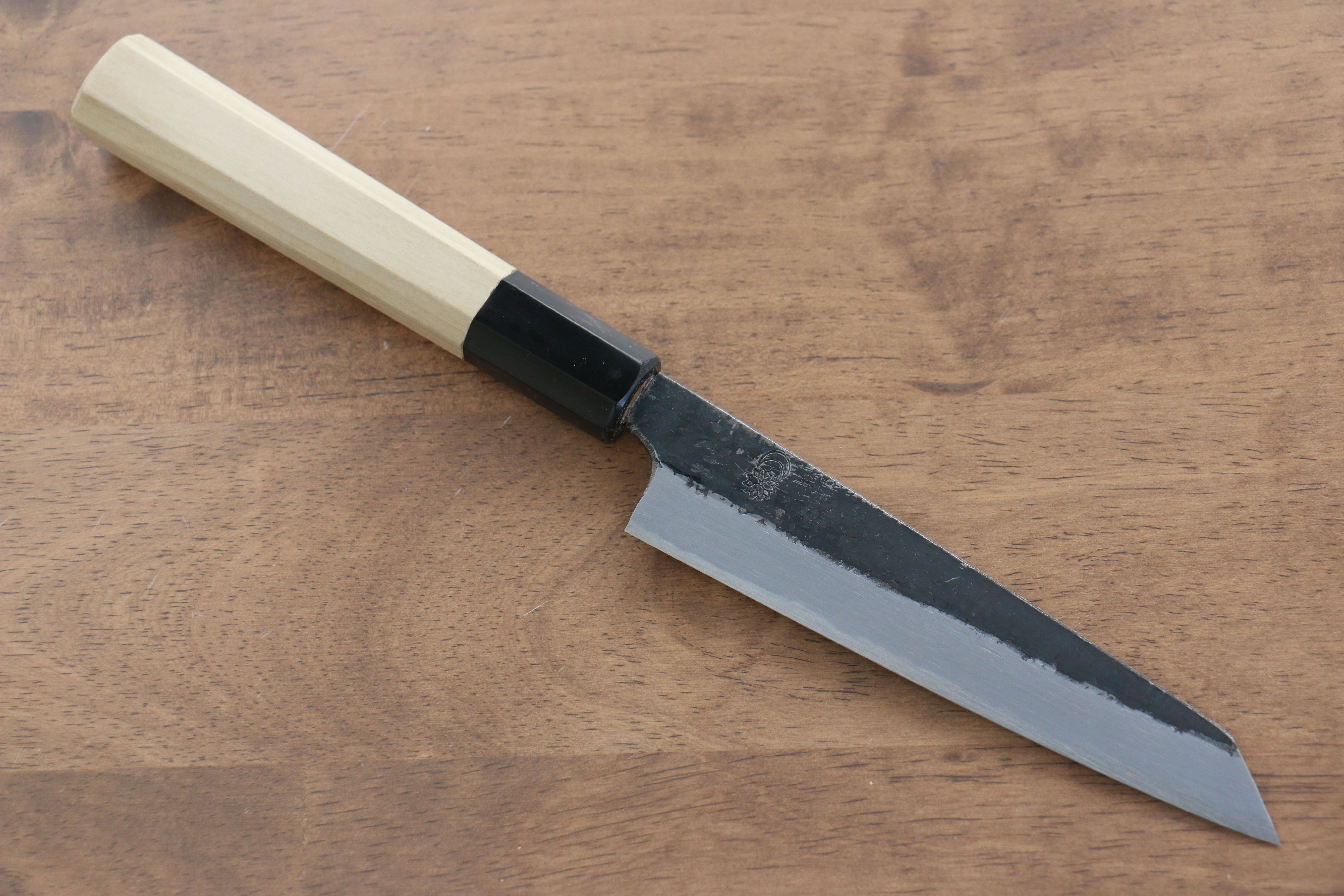 Kikuzuki White Steel No.2 Kurouchi Kiritsuke Petty-Utility 135mm with Magnolia Handle - Seisuke Knife