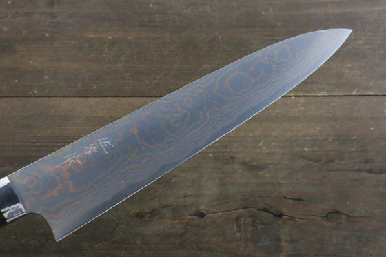 Takeshi Saji Blue Steel No.2 Colored Damascus Gyuto 240mm Ironwood Handle - Seisuke Knife