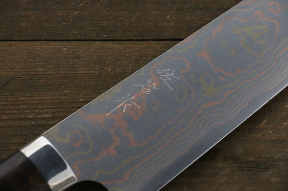 Takeshi Saji Blue Steel No.2 Colored Damascus Gyuto 240mm Ironwood Handle - Seisuke Knife