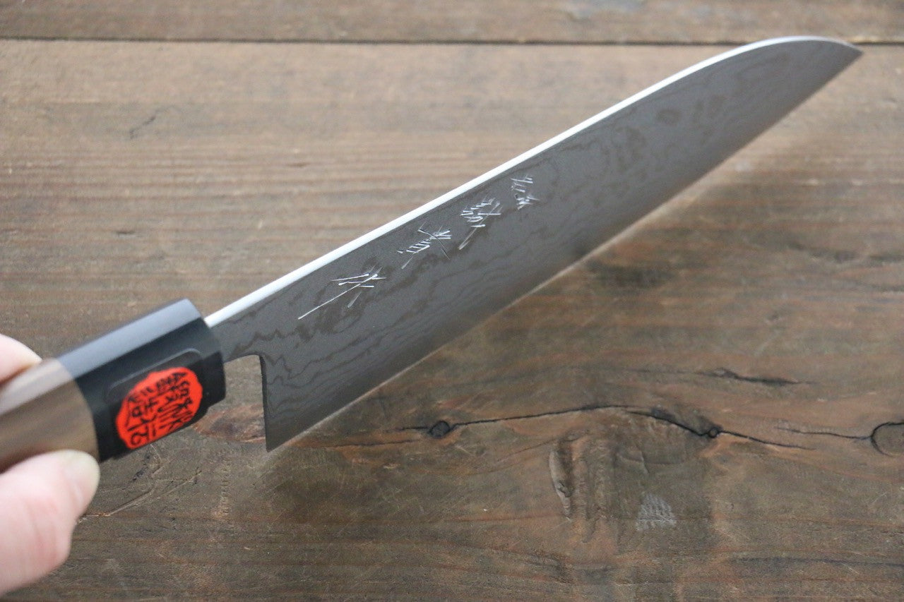 Shigeki Tanaka Blue Steel No.2 Damascas Santoku Japanese Chef Knife 165mm - Seisuke Knife