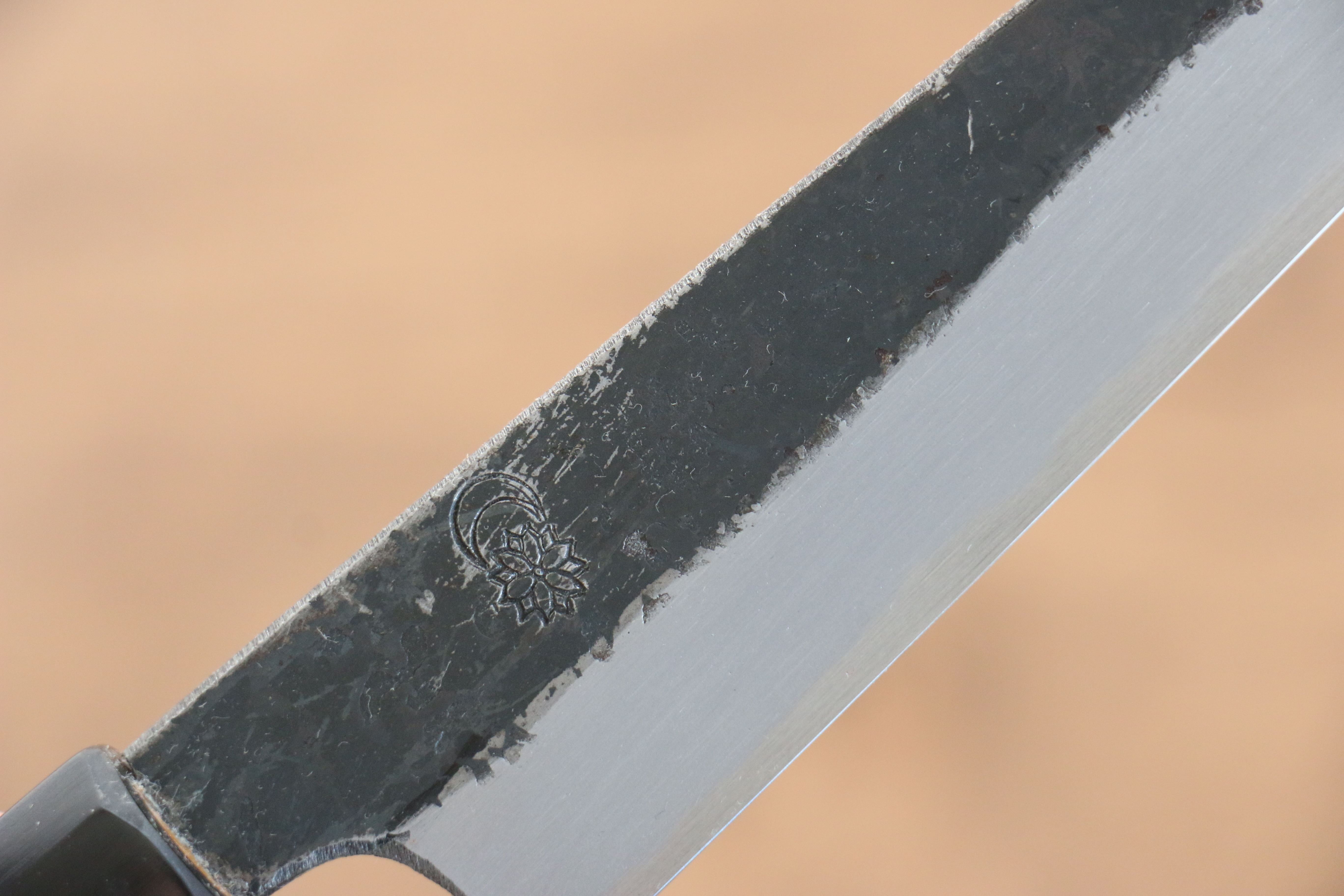 Kikuzuki White Steel No.2 Kurouchi Kiritsuke Petty-Utility 135mm with Magnolia Handle - Seisuke Knife