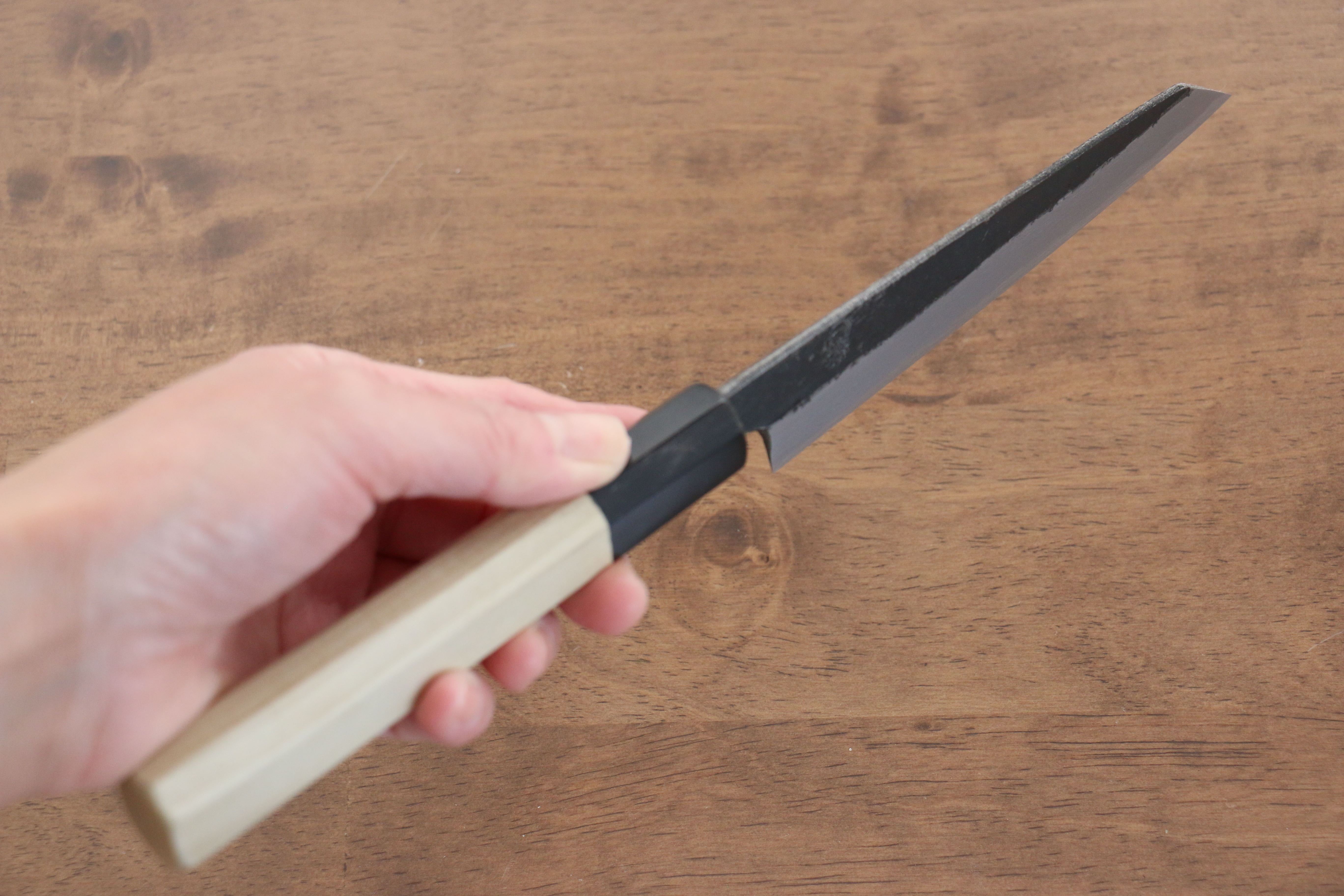 Kikuzuki White Steel No.2 Kurouchi Kiritsuke Petty-Utility 135mm with Magnolia Handle - Seisuke Knife