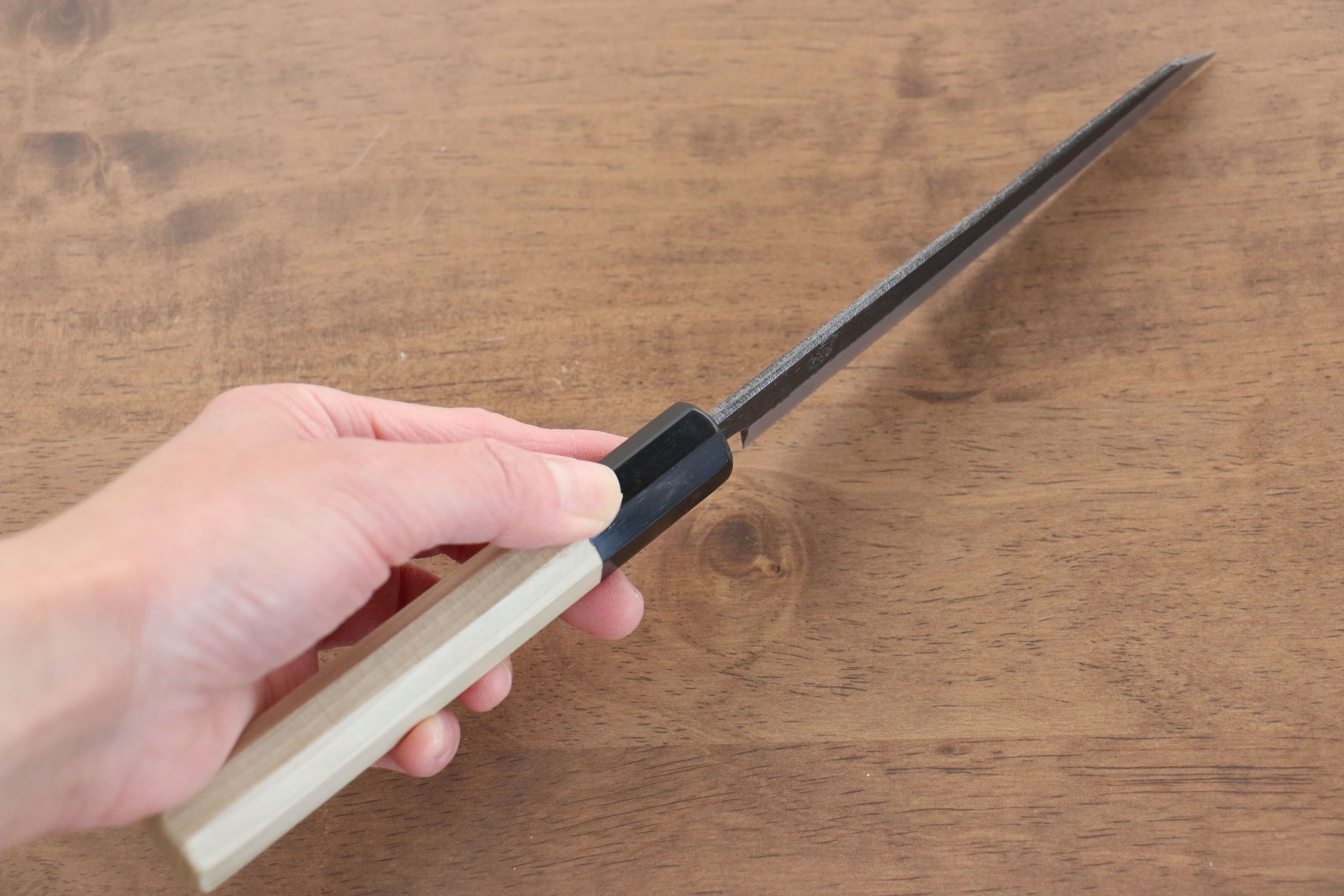 Kikuzuki White Steel No.2 Kurouchi Kiritsuke Petty-Utility 135mm with Magnolia Handle - Seisuke Knife