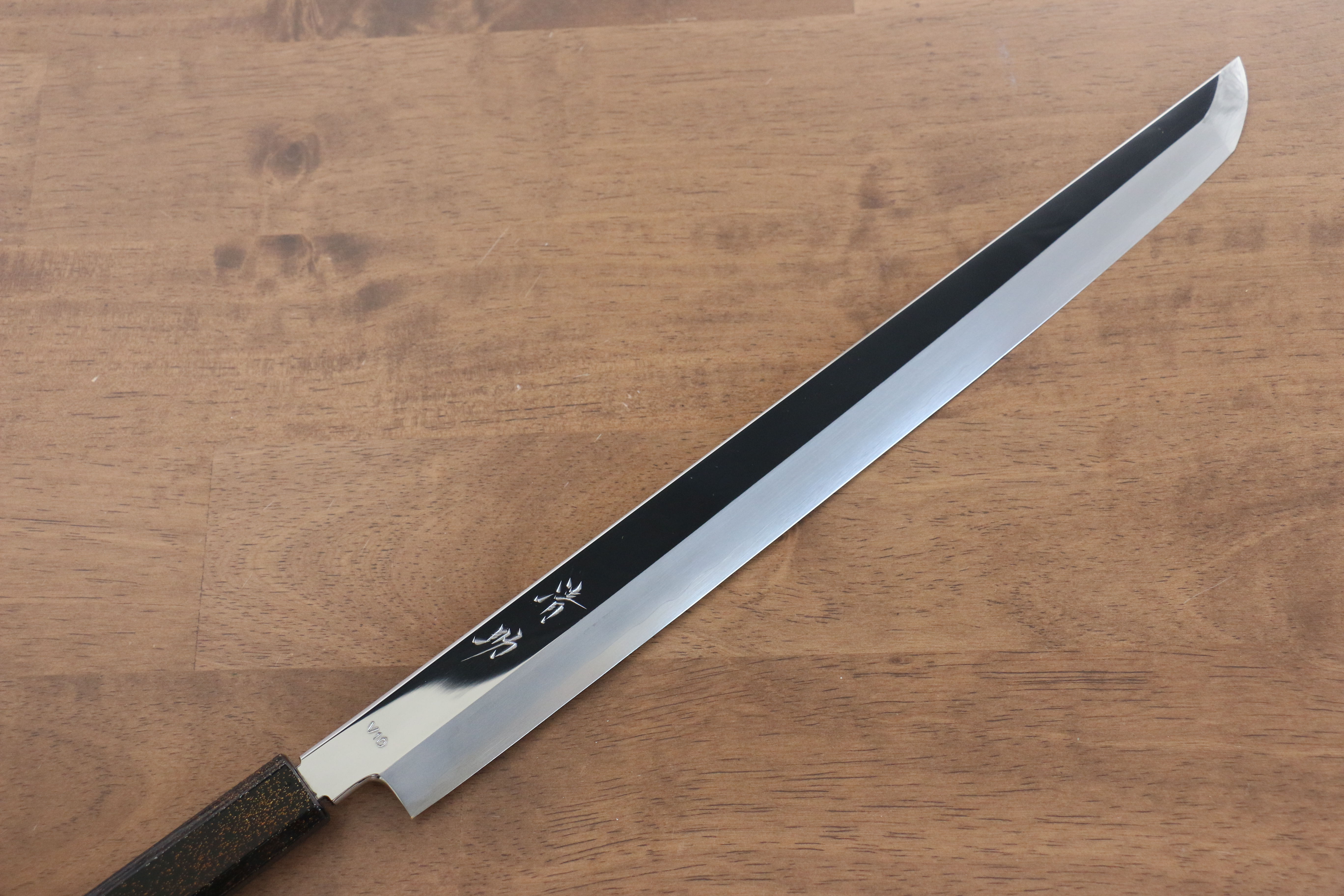 Seisuke VG10 Sakimaru Takohiki 330mm Live oak Lacquered (Kamon) Handle - Seisuke Knife