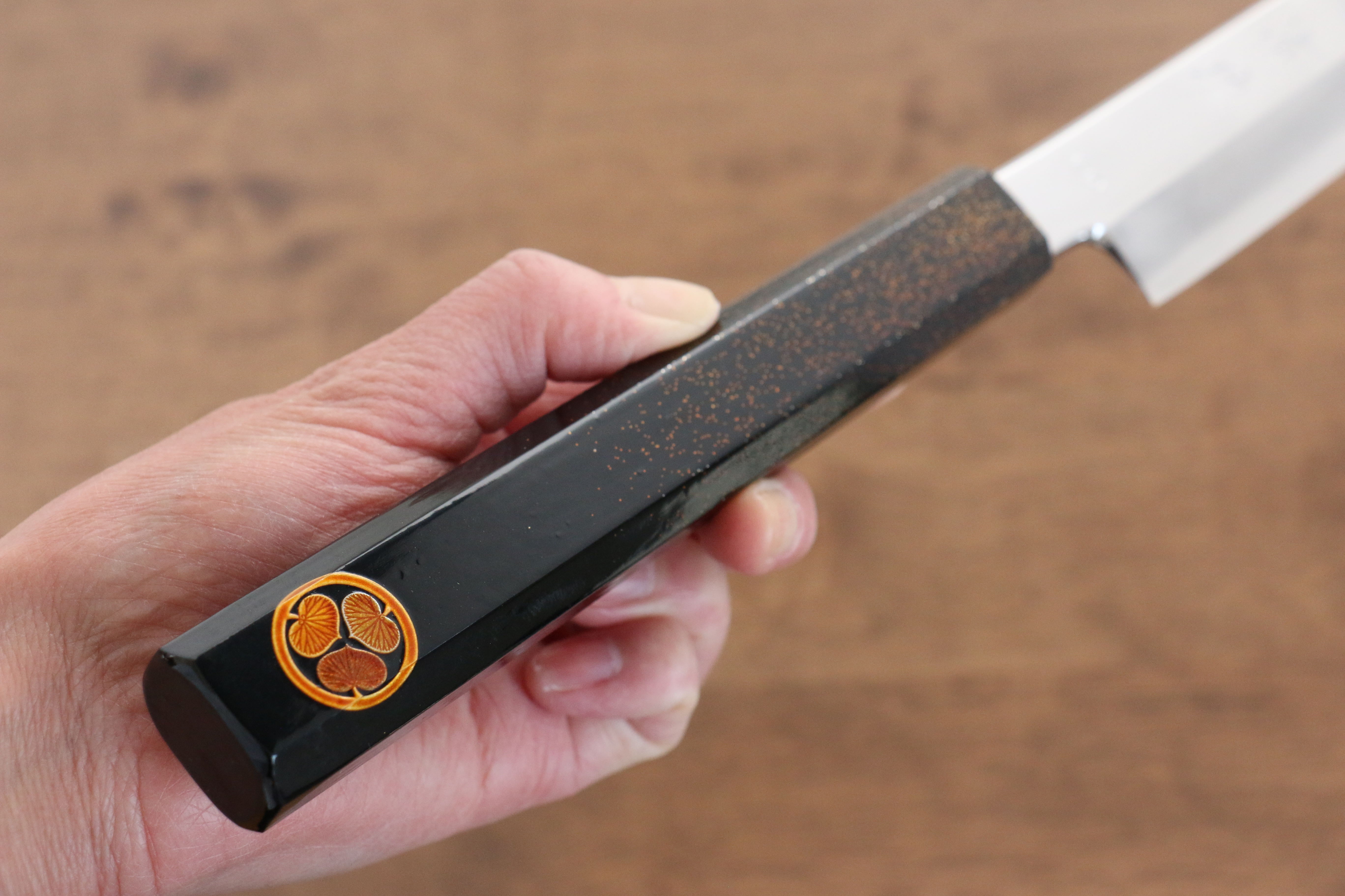 Seisuke VG10 Sakimaru Takohiki 330mm Live oak Lacquered (Kamon) Handle - Seisuke Knife