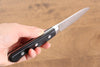 Seisuke Kagami AUS10 Mirrored Finish Damascus Petty-Utility 80mm Black Pakka wood Handle - Seisuke Knife