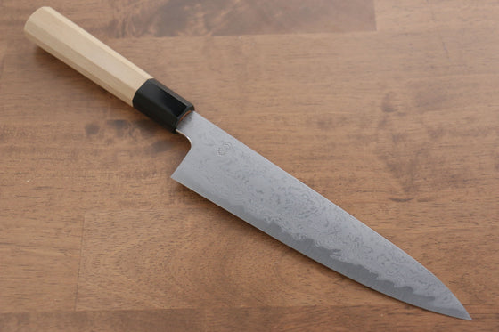 Kikuzuki Blue Steel No.1 Damascus Gyuto 210mm Magnolia Handle - Seisuke Knife