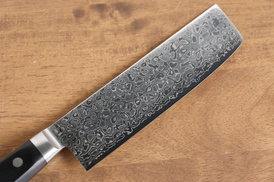 Seisuke Kagami AUS10 Mirrored Finish Damascus Nakiri 170mm Black Pakka wood Handle - Seisuke Knife