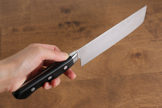 Seisuke Kagami AUS10 Mirrored Finish Damascus Nakiri 170mm Black Pakka wood Handle - Seisuke Knife