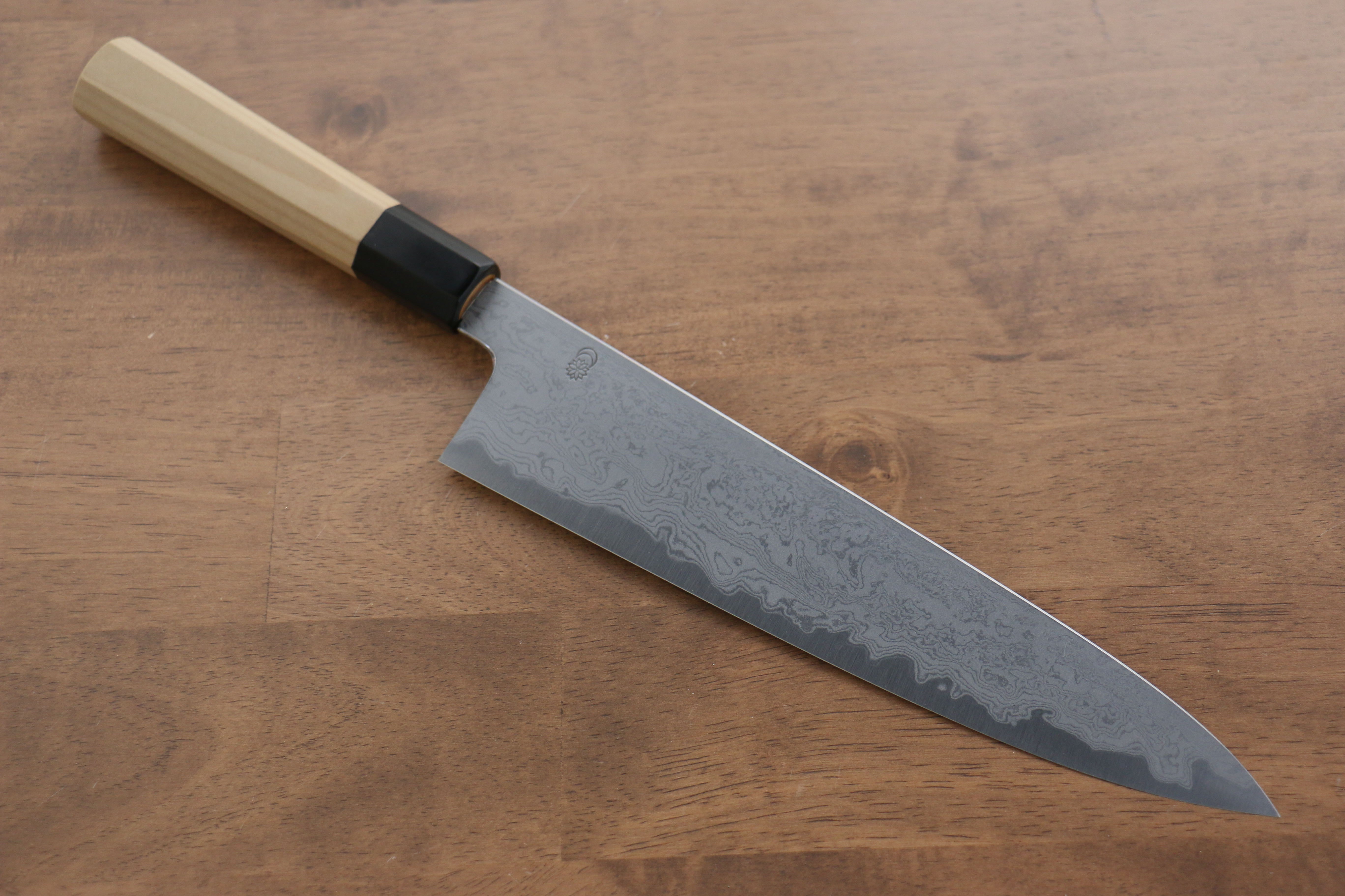 Kikuzuki Blue Steel No.1 Damascus Gyuto 240mm Magnolia Handle - Seisuke Knife