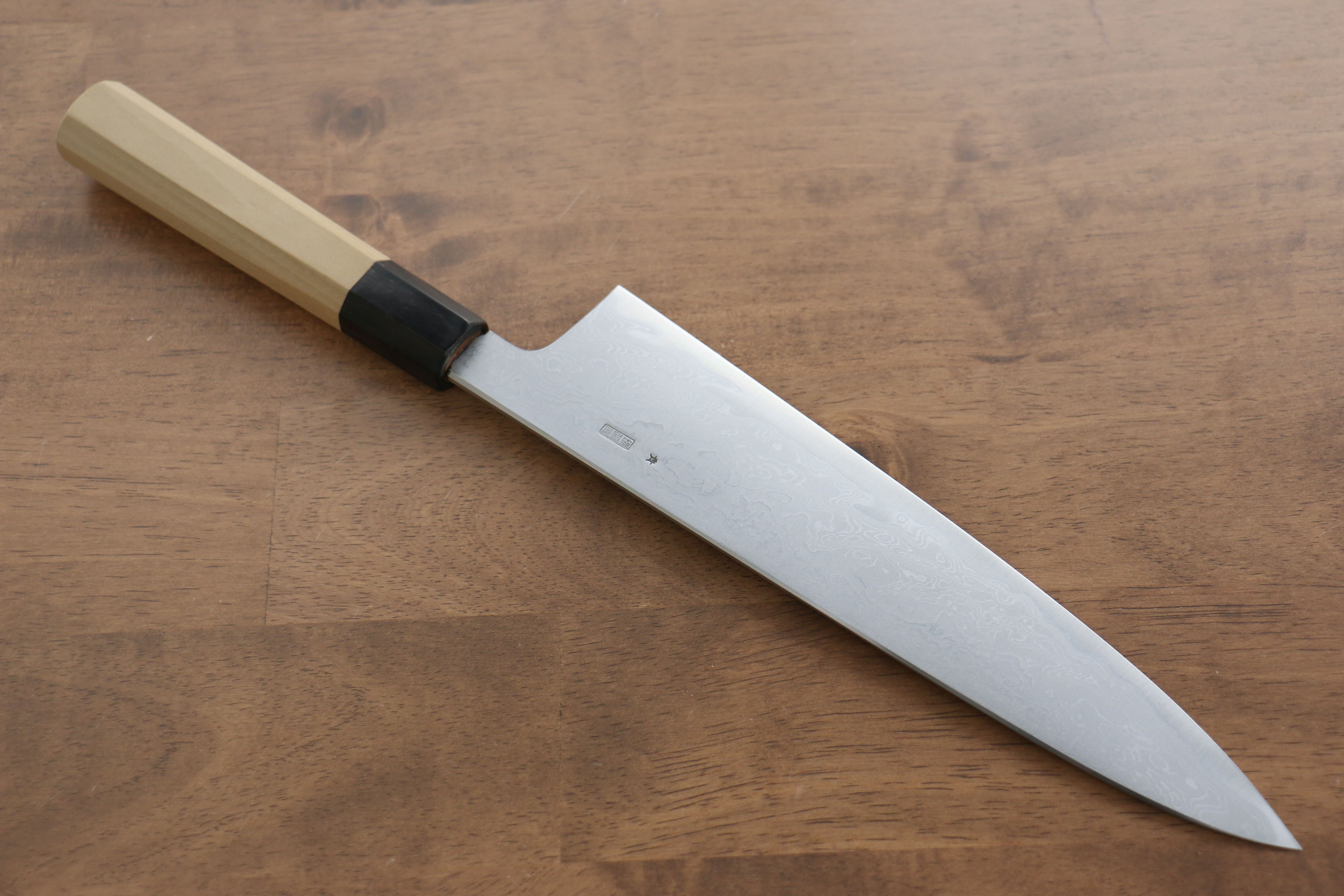 Kikuzuki Blue Steel No.1 Damascus Gyuto 240mm Magnolia Handle - Seisuke Knife