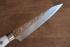 Yu Kurosaki Senko Ei SG2 Hammered Petty-Utility 130mm with White Acrylic Handle - Seisuke Knife - Slide 4