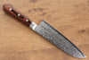 Seisuke Mokusei ZA-18 Mirrored Finish Damascus Santoku 170mm Brown Pakka wood Handle - Seisuke Knife