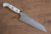 Yu Kurosaki Senko Ei SG2 Hammered Small Santoku 150mm with White Acrylic Handle - Seisuke Knife - Slide 1