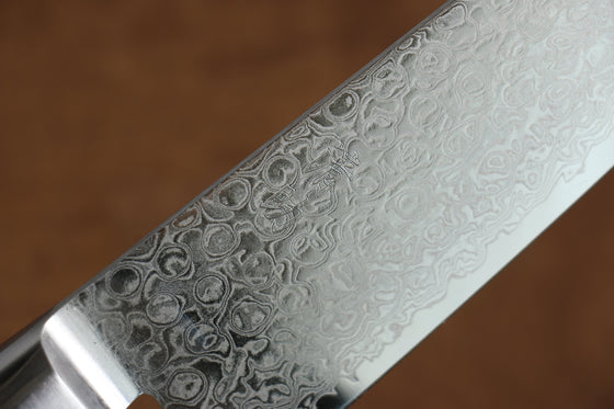 Seisuke Mokusei ZA-18 Mirrored Finish Damascus Santoku 170mm Brown Pakka wood Handle - Seisuke Knife