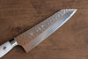 Yu Kurosaki Senko Ei SG2 Hammered Small Santoku 150mm with White Acrylic Handle - Seisuke Knife - Slide 3