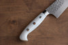 Yu Kurosaki Senko Ei SG2 Hammered Small Santoku 150mm with White Acrylic Handle - Seisuke Knife - Slide 6