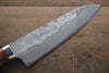 Takeshi Saji VG10 Black Damascus Santoku 180mm Ironwood Handle - Seisuke Knife - Slide 4