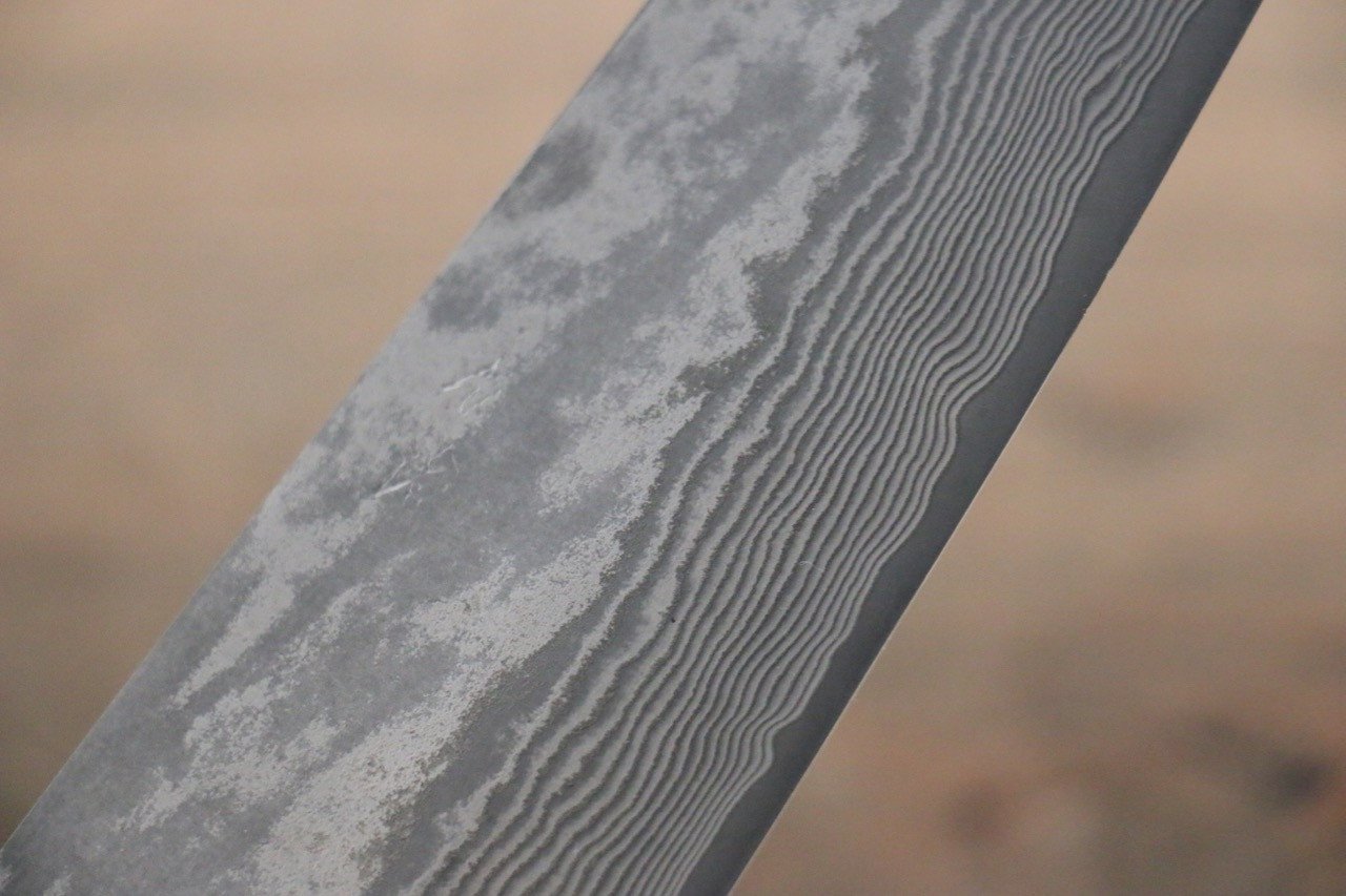 Takeshi Saji VG10 Black Damascus Santoku 180mm Ironwood Handle - Seisuke Knife