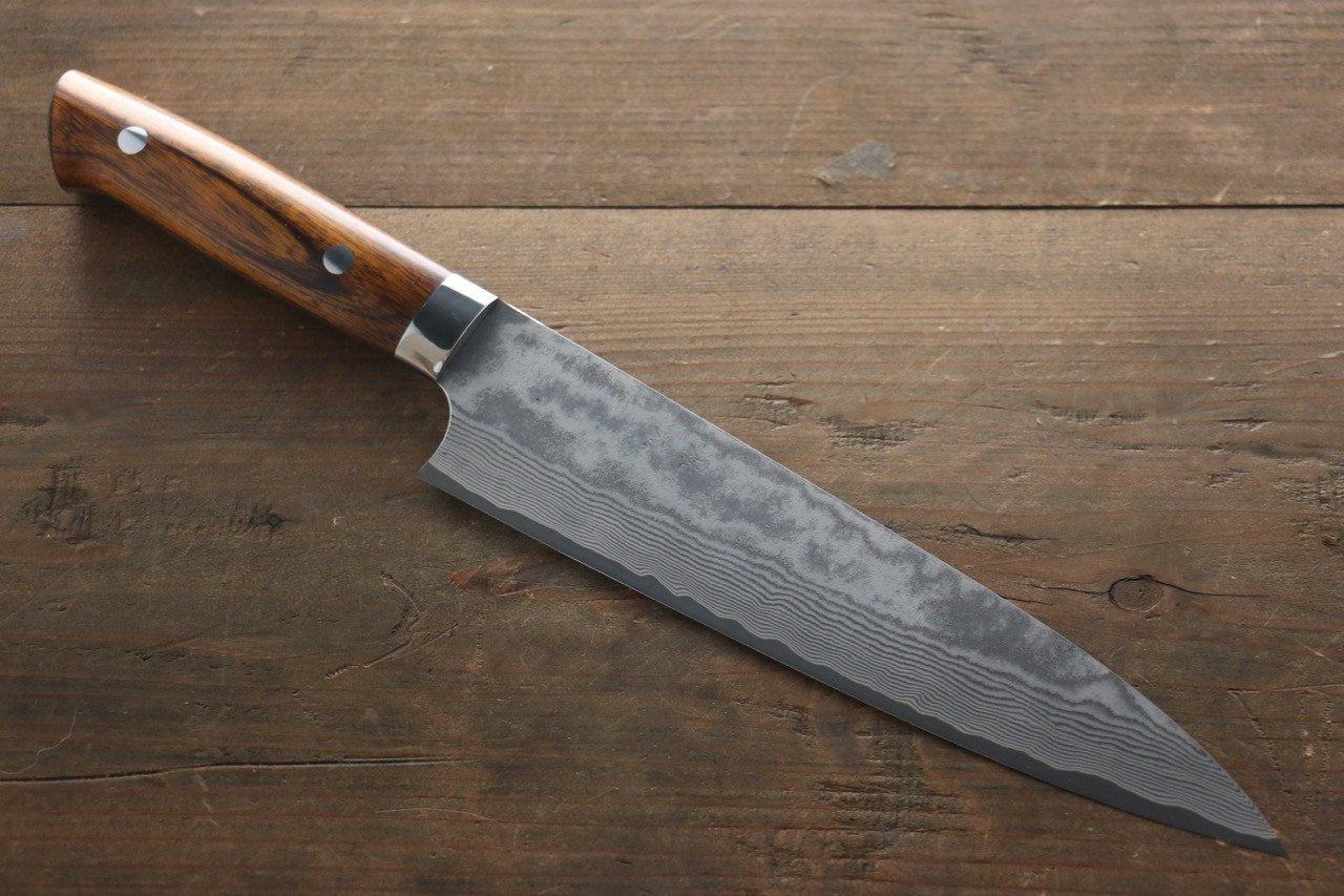 Takeshi Saji VG10 Black Damascus Gyuto 210mm Ironwood Handle - Seisuke Knife