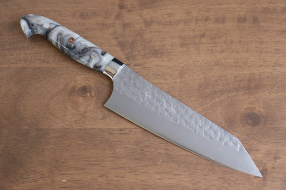 Yu Kurosaki Senko Ei SG2 Hammered Bunka 165mm Gray Acrylic Handle - Seisuke Knife