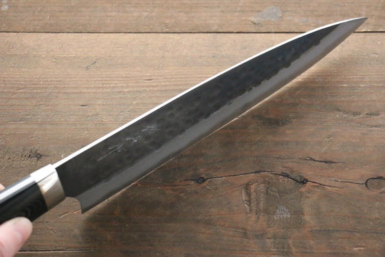 Takeshi Saji Blue Super Kurouchi Gyuto 180mm Black Micarta Handle - Seisuke Knife