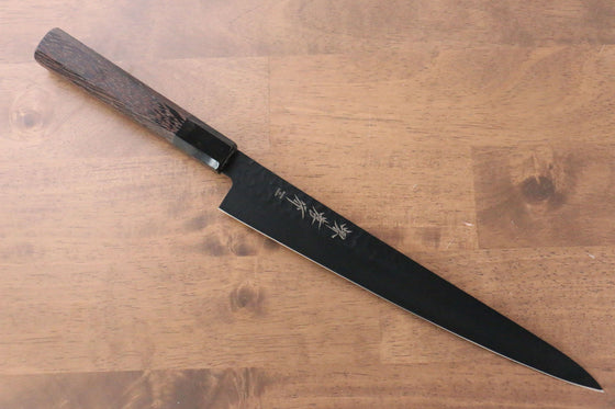 Sakai Takayuki Kurokage VG10 Hammered Teflon Coating Sujihiki 240mm with Wenge Handle - Seisuke Knife