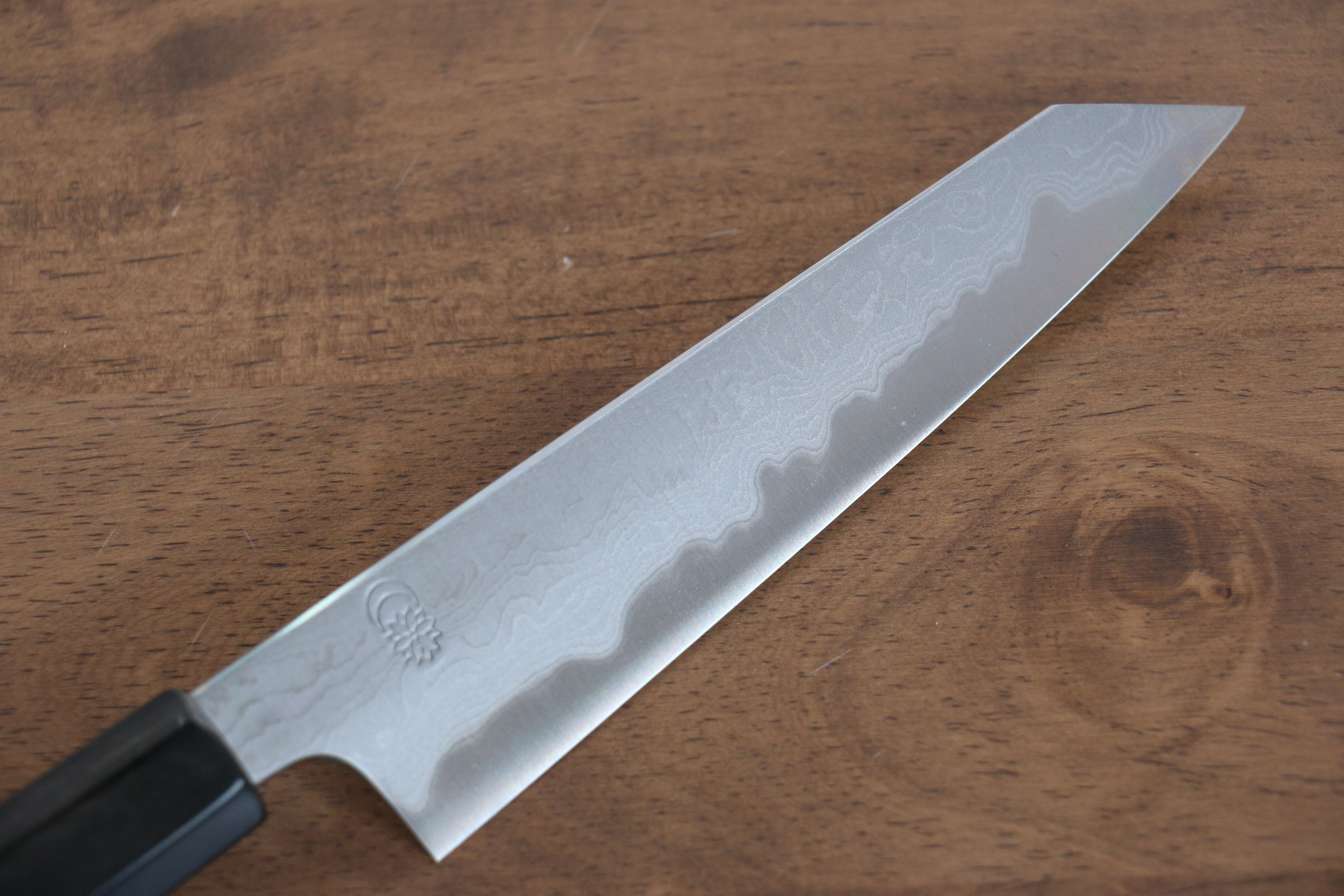 Kikuzuki Blue Steel No.1 Damascus Kiritsuke Petty-Utility 135mm Magnolia Handle - Seisuke Knife