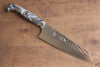 Yu Kurosaki Senko Ei SG2 Hammered Small Santoku 150mm Gray Acrylic Handle - Seisuke Knife - Slide 1