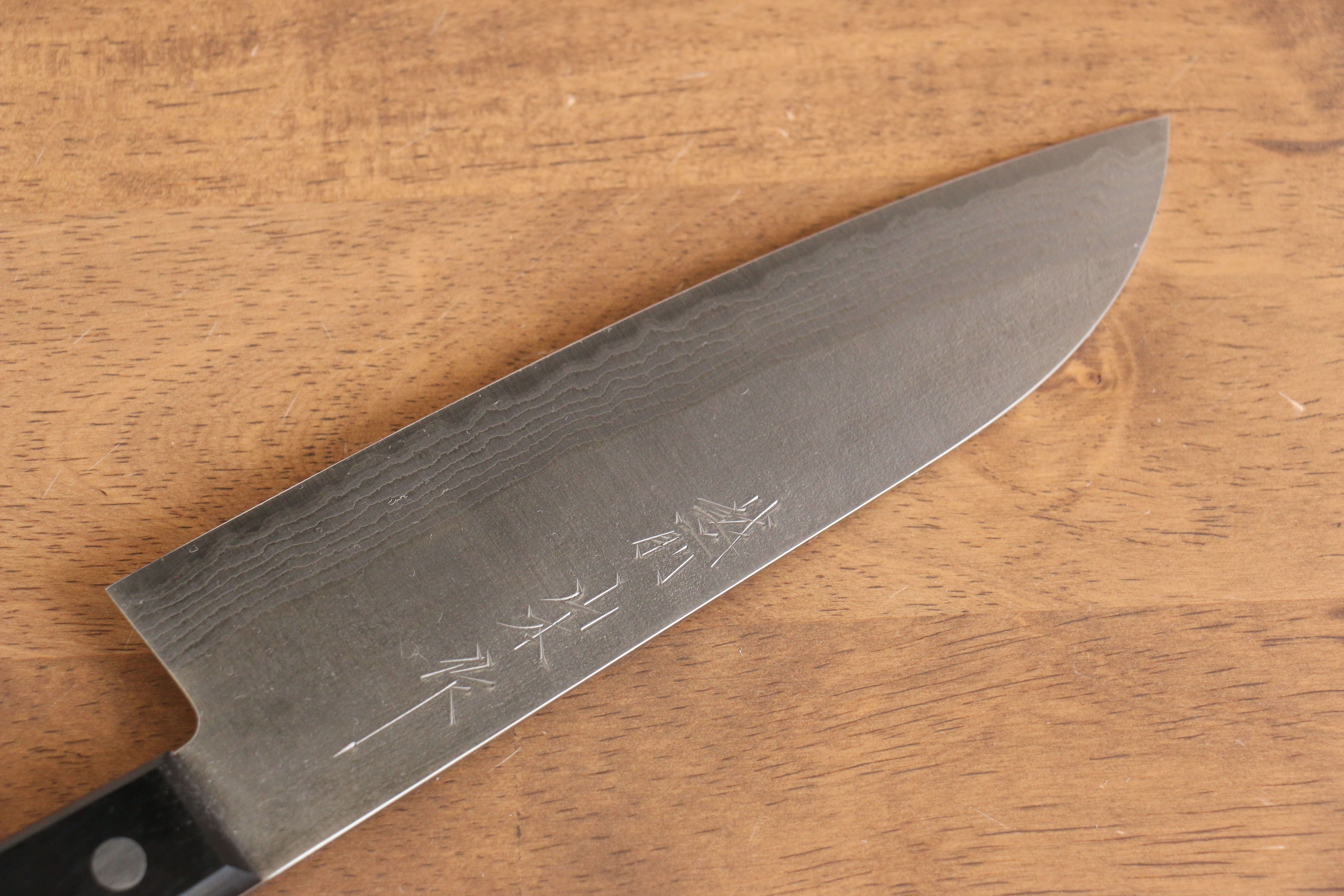 Nao Yamamoto SRS13 Nashiji Damascus Santoku 170mm Black Pakka wood Handle - Seisuke Knife