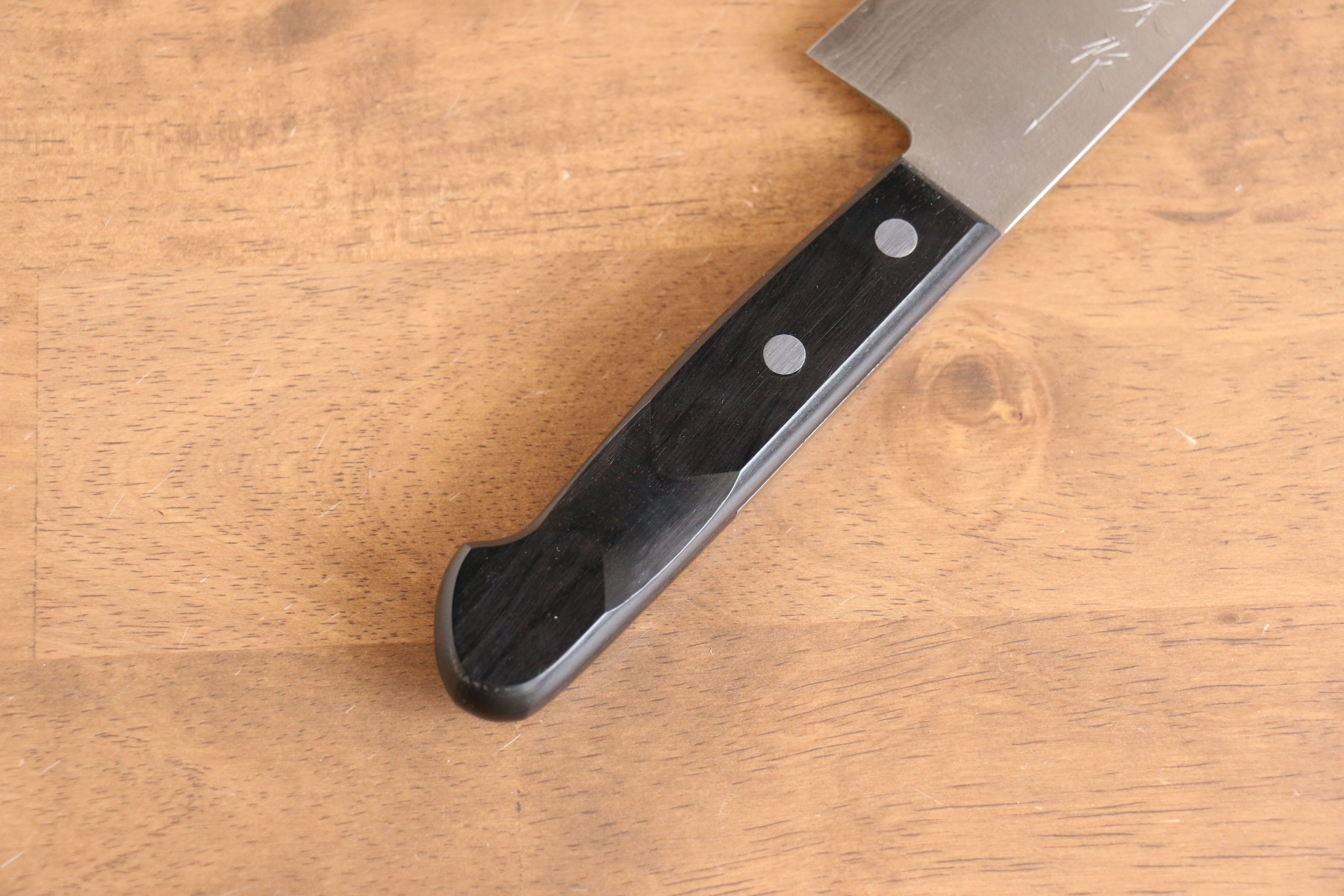 Nao Yamamoto SRS13 Nashiji Damascus Santoku 170mm Black Pakka wood Handle - Seisuke Knife