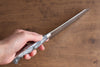 Yu Kurosaki Senko Ei SG2 Hammered Small Santoku 150mm Gray Acrylic Handle - Seisuke Knife - Slide 8