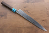 Yu Kurosaki Fujin SG2 Hammered Damascus Sujihiki 270mm Wenge Handle - Seisuke Knife