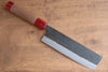 Seisuke Kurumi Blue Steel Kurouchi Usuba 165mm Walnut with Double Red Pakkawood Ring Handle - Seisuke Knife